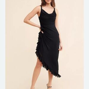 Anthropologie  Black Ruffle Dress